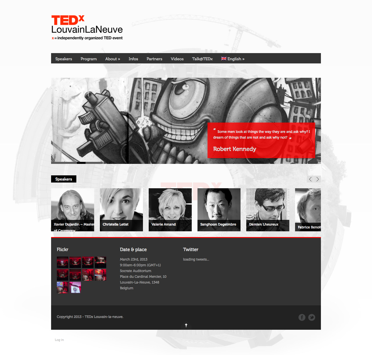 TEDx homepage